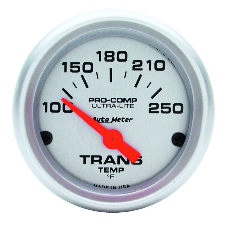 AutoMeter GAUGE; TRANSMISSION TEMP; 2 1/16in.; 100-250deg.F; ELECTRIC; ULTRA-LITE - eliteracefab.com