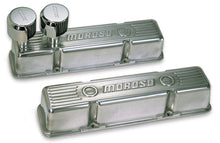 Load image into Gallery viewer, Moroso Chevrolet Small Block Valve Cover - 1 Cover w/2 Breathers at Front - Polished Aluminum - Pair