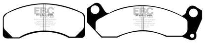 EBC 83-93 Ford Mustang 2.3 (Rear Rotors) Yellowstuff Front Brake Pads - eliteracefab.com