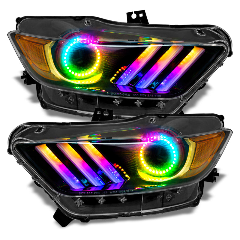 Oracle 15-17 Ford Mustang V6/GT/Shelby Dynamic DRL Upgrade w/ Halo Kit - ColorSHIFT - Dynamic - eliteracefab.com