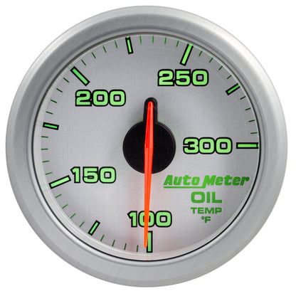 Autometer Airdrive 2-1/6in Oil Temp Gauge 100-300 Degrees F - Silver 9140-UL