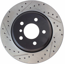 Load image into Gallery viewer, StopTech 2011-2013 BMW 535i / 2012-2016 BMW 640i Slotted &amp; Drilled Rear Right Brake Rotor - eliteracefab.com