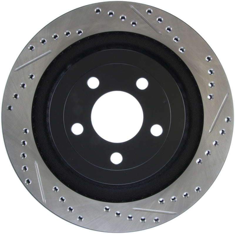 StopTech Slotted & Drilled Sport Brake Rotor - 2015 Ford Mustang GT - Rear Left - eliteracefab.com