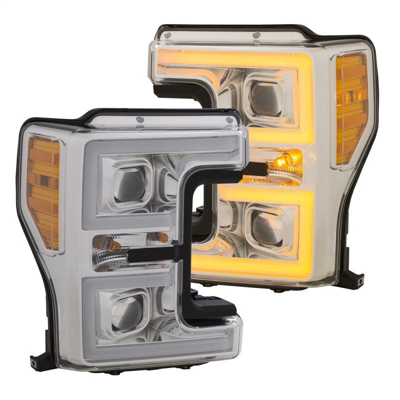 ANZO LED Headlights 17-18 Ford F-250 Super Duty Plank-Style L.E.D. Headlight Chrome (Pair) - eliteracefab.com