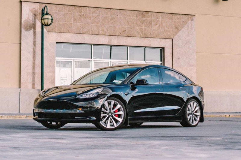 Rally Armor 17+ Tesla Model 3 UR Black Mud Flap w/ Dark Grey Logo - eliteracefab.com