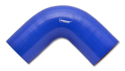 Vibrant 4 Ply Reinforced Silicone Elbow Connector - 2.5in I.D. - 90 deg. Elbow (BLUE) - eliteracefab.com