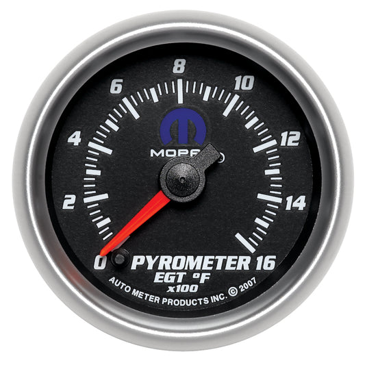 Autometer Mopar 2-1/16in 1600 Degree Digital Stepper Motor Pyrometer (EGT) Gauge - Black 880017