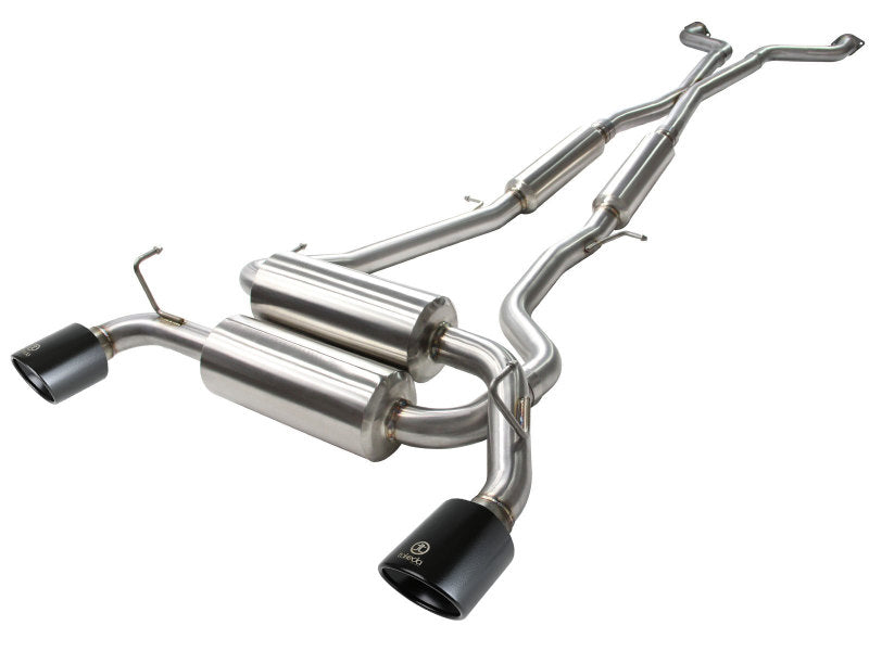 aFe Takeda 2-1/2 in 304 SS Cat-Back Exhaust System Infiniti G37 08-13/Q60 14-15 V6-3.7 w/ Black Tips aFe