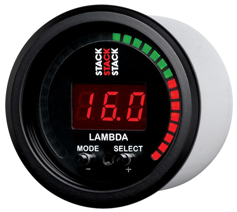 Autometer Stack Instruments 52mm Wideband Air-Fuel Ratio (LAMBDA) Gauge - Black - eliteracefab.com