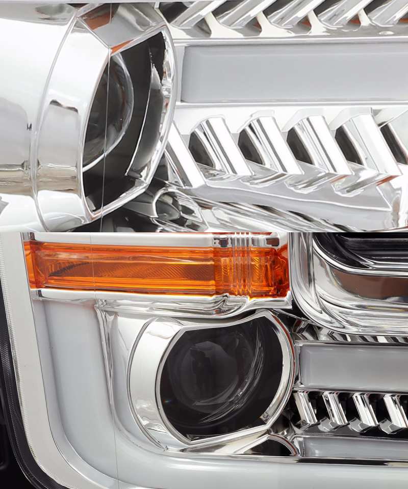 AlphaRex 880157 15-17 Ford F-150 PRO-Series Projector Headlights Plank Style Chrm w/Activ Light/Seq Signal