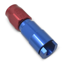 Load image into Gallery viewer, Russell Performance 3/8in SAE Quick Disc Female to -6 Hose Red/Blue Straight Hose End