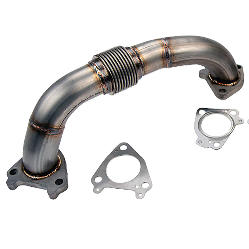 Wehrli 01-16 Chevrolet 6.6L Duramax 2in Stainless Driver Side Up Pipe w/Gaskets (Single/Twin Turbo) - eliteracefab.com