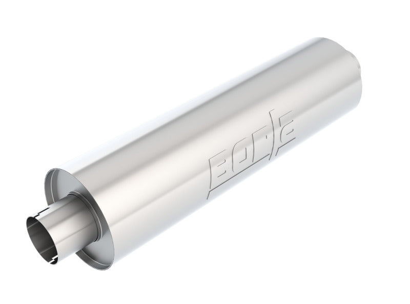 Borla Heavy Duty (Truck) Muffler - 3in Center-Center 24in x 6.75in Round (Notched) - eliteracefab.com