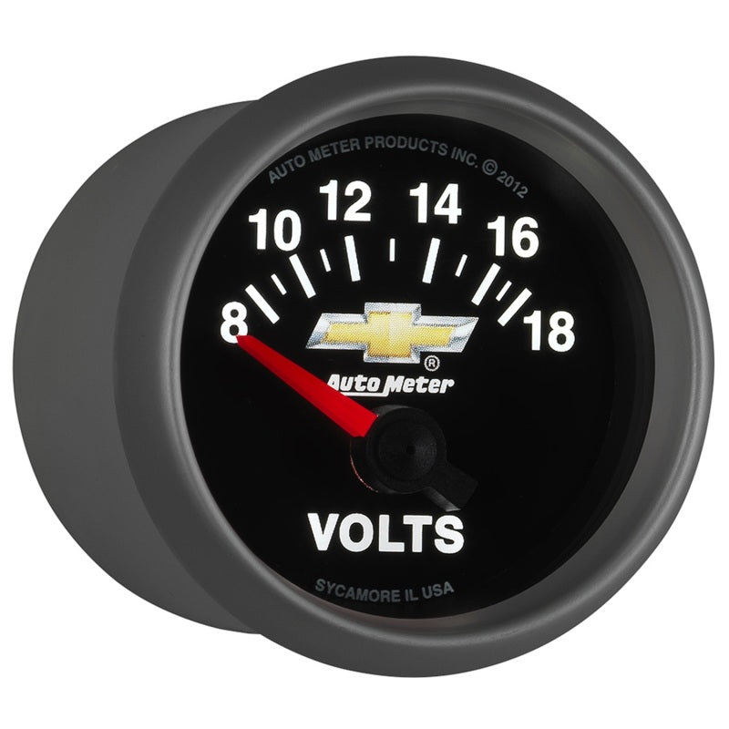 AutoMeter Gauge Voltmeter 2-1/16in. 18V Electric Chevy Gold Bowtie 880444