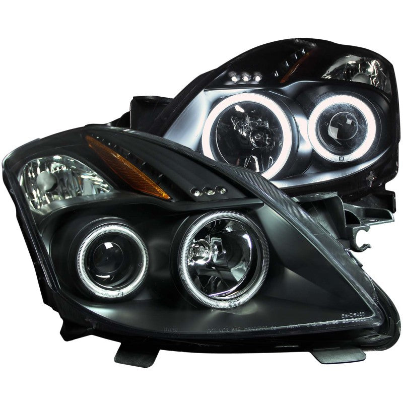 ANZO USA Nissan Altima 2dr Projector Headlights W/ Halo Black Ccfl; 2008-2009 - eliteracefab.com