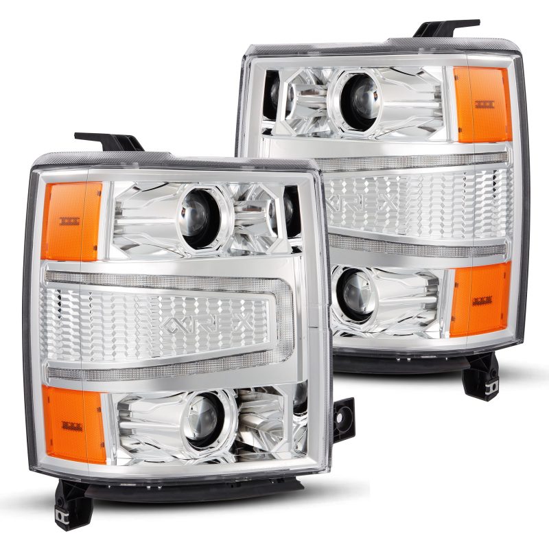 AlphaRex 880246 14-15 Chevy 1500 PRO-Series Projector Headlights Chrome w/Sequential Signal &  DRL