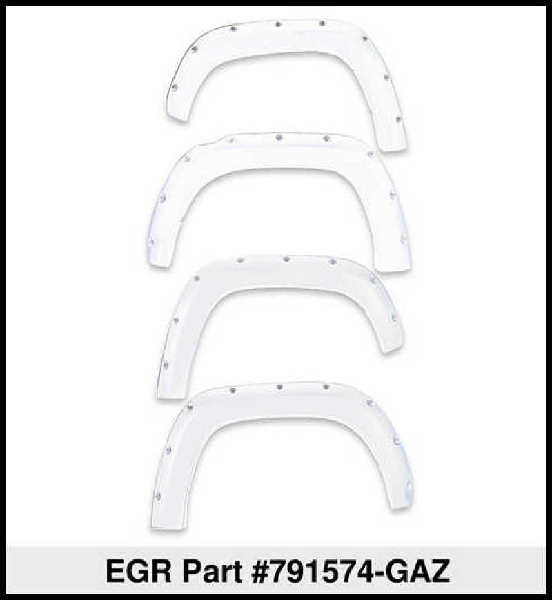 EGR 14+ Chev Silverado 6-8ft Bed Bolt-On Look Color Match Fender Flares - Set - Summit White - eliteracefab.com