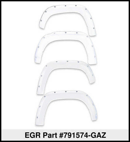 EGR 14+ Chev Silverado 6-8ft Bed Bolt-On Look Color Match Fender Flares - Set - Summit White - eliteracefab.com