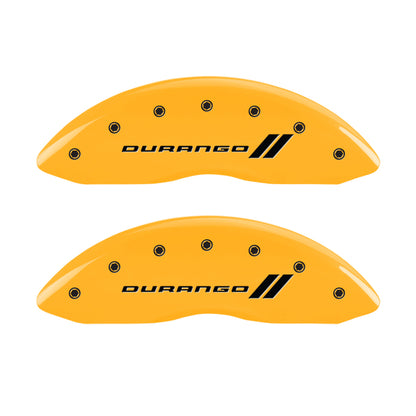 MGP 4 Caliper Covers Engraved F & R w/ Stripes/Durango Yellow Finish Black Char 2006 Dodge Durango MGP