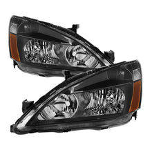 Load image into Gallery viewer, Xtune Honda Accord 03-07 Amber Crystal Headlights Black HD-JH-HA03-AM-BK - eliteracefab.com