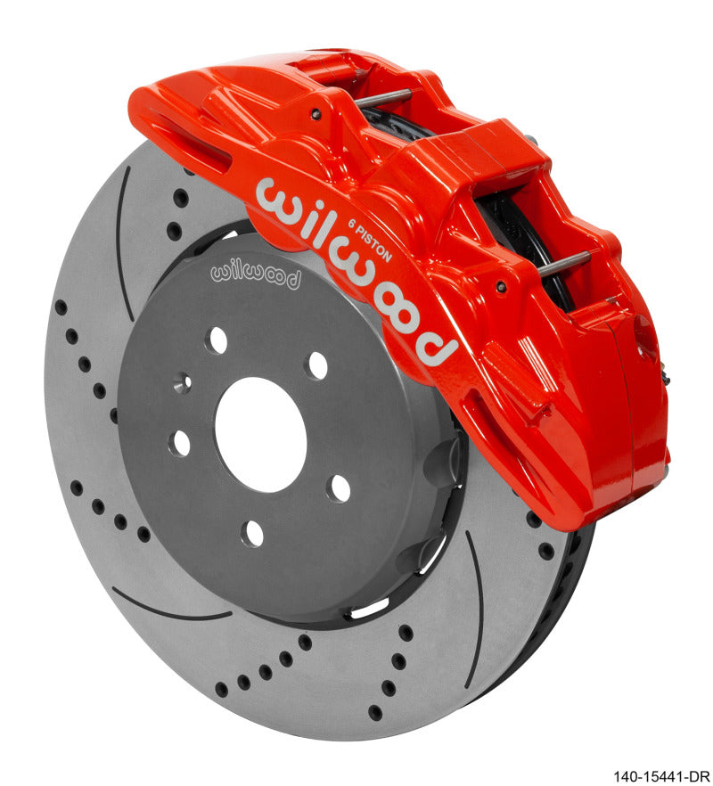 Wilwood SX6R Front Brake Kit 15in SRP Drilled/Slotted Rotor - Red Wilwood