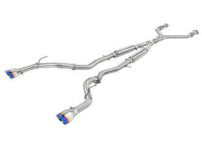 aFe Takeda 2.5in 304 SS Cat-Back Exhaust System w/ Blue Flame Tips 16-18 Infiniti Q50 V6-3.0L (tt) - eliteracefab.com