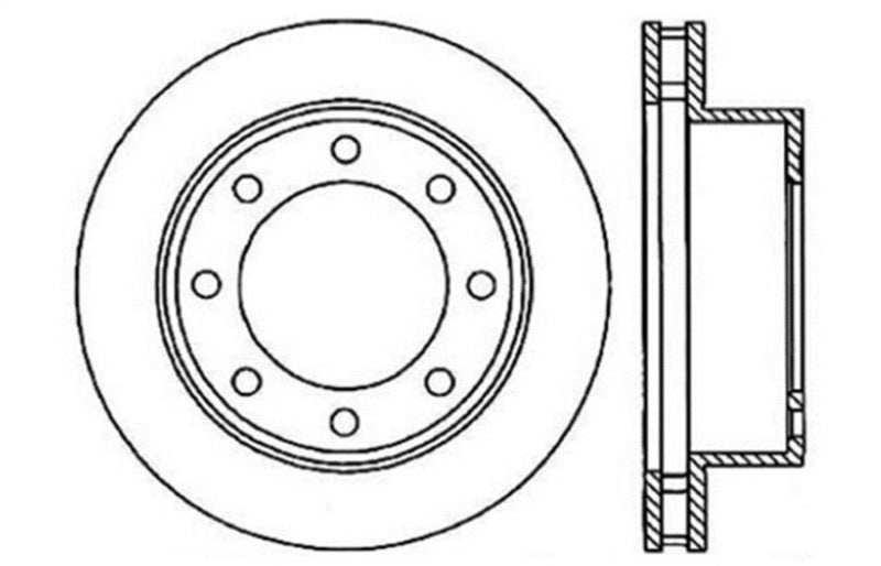 StopTech 00-05 Ford Excursion 4WD / 99-04 F250/F350 Pickup Front Slotted & Drilled Left Rotor Stoptech