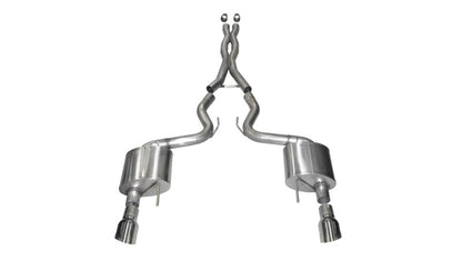 Corsa 2015 Ford Mustang GT 5.0 3in Cat Back Exhaust, Polish Dual 4.5in Tip (Xtreme) - eliteracefab.com