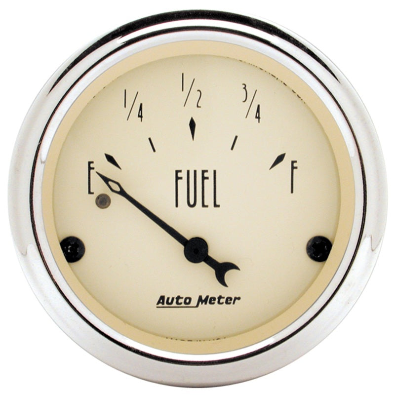 Autometer 2in 0 OHMS Empty/30 OHMS Full Antique Beige Fuel Level Gauge 1818