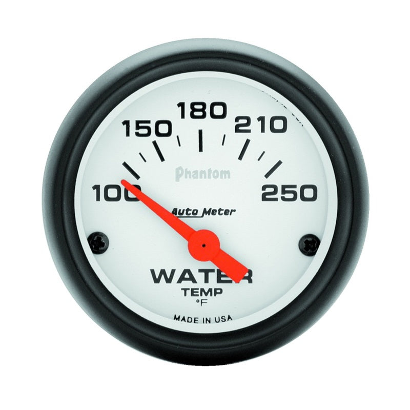 AutoMeter GAUGE; WATER TEMP; 2 1/16in.; 100-250deg.F; ELECTRIC; PHANTOM - eliteracefab.com