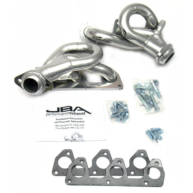 JBA 98-01 Ford Ranger 3.0L V6 w/EGR 1-1/2in Primary Silver Ctd Cat4Ward Header JBA