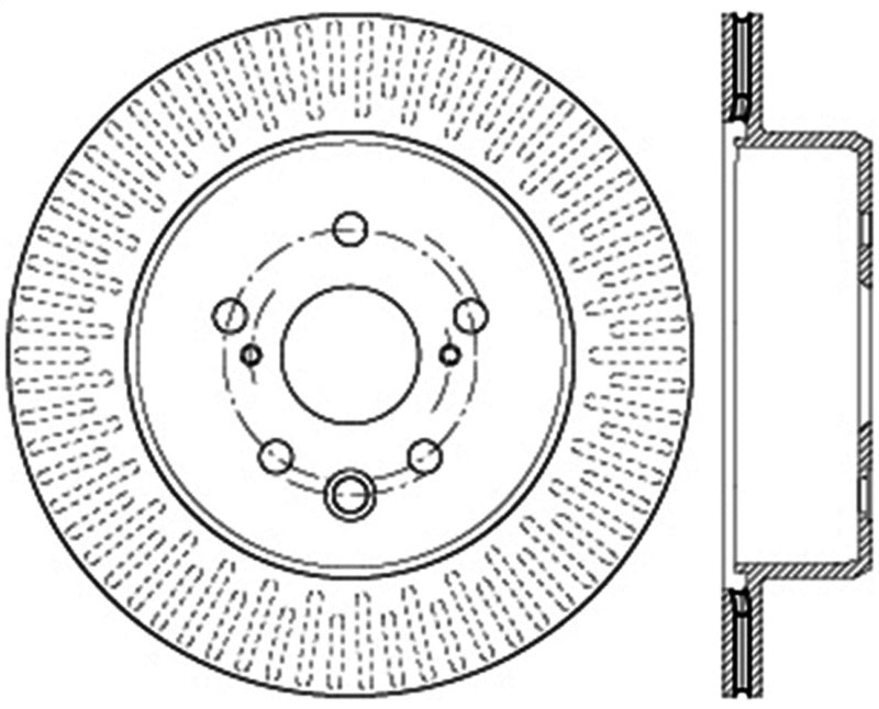 STOPTECH 13-14 LEXUS GS300/350/400/430 SLOTTED SPORT REAR RIGHT BRAKE ROTOR, 126.44189SR - eliteracefab.com