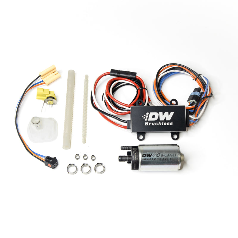 DeatschWerks DW440 440lph Brushless Fuel Pump w/ PWM Controller & Install Kit 11-14 Ford Mustang GT - eliteracefab.com