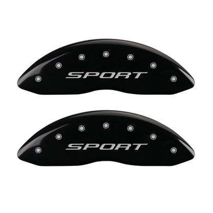 MGP 4 Caliper Covers Engraved front & Rear 2015/Sport Black finish silver ch MGP