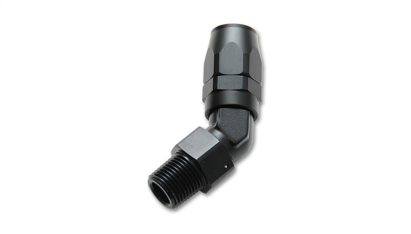 Vibrant -8AN Male NPT 45Degree Hose End Fitting - 1/4 NPT - eliteracefab.com