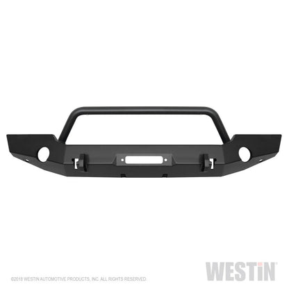 Westin 18-19 Jeep Wrangler JL WJ2 Full Width Front Bumper w/Bull Bar Textured Black - eliteracefab.com