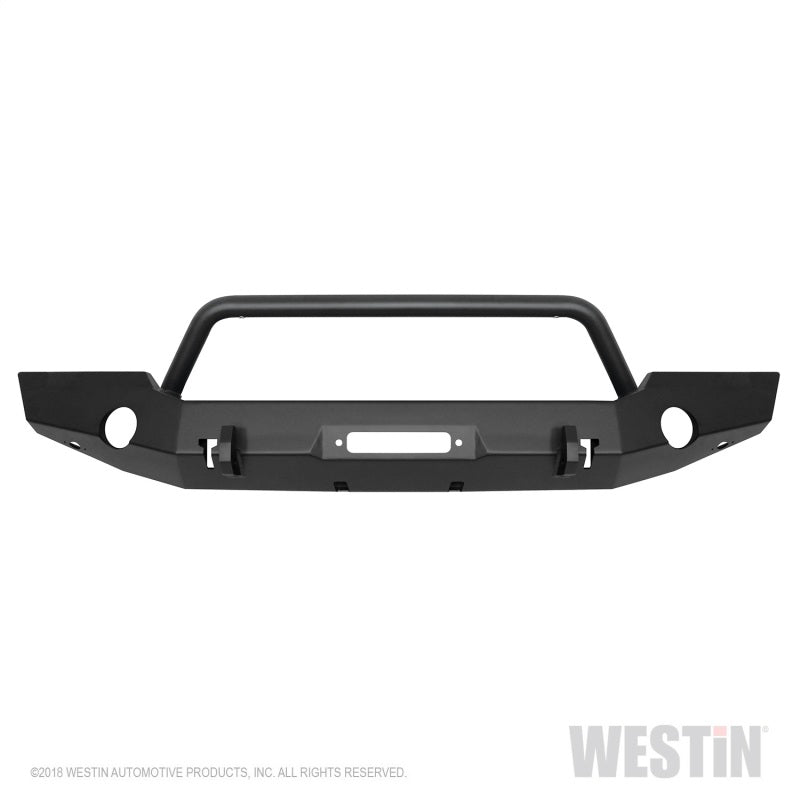 Westin 18-19 Jeep Wrangler JL WJ2 Full Width Front Bumper w/Bull Bar Textured Black - eliteracefab.com