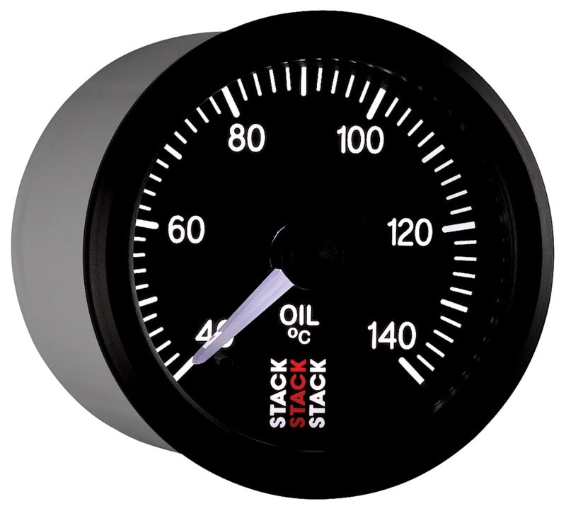 Autometer Stack 52mm 40-140 Deg C 1/8in NPTF Male Pro Stepper Motor Oil Temp Gauge - Black ST3309