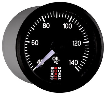 Autometer Stack 52mm 40-140 Deg C 1/8in NPTF Male Pro Stepper Motor Oil Temp Gauge - Black ST3309
