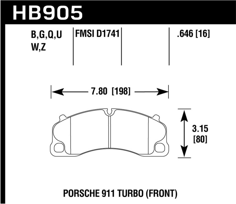 Hawk Performance DTC-70 Front Brake Pads - HB905U.646 Hawk Performance