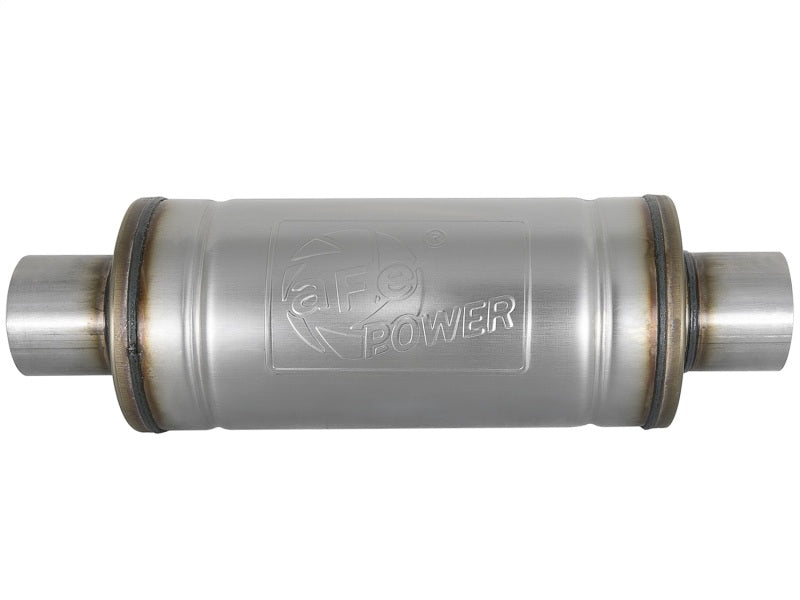 aFe MACH Force-Xp 409 SS Muffler 3in Center/Center 14in L x 6in Dia - Round Body aFe