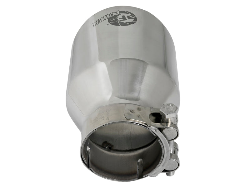 aFe MACH Force-Xp 304 SS Clamp-On Exhaust Tip 2.5in. Inlet / 4in. Outlet / 6in. L - Polished aFe