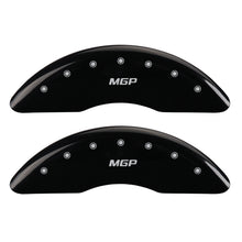 Load image into Gallery viewer, MGP 4 Caliper Covers Engraved Front &amp; Rear MGP Black finish silver ch MGP