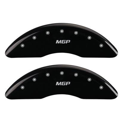 MGP 4 Caliper Covers Engraved Front & Rear GMC Black finish silver ch MGP