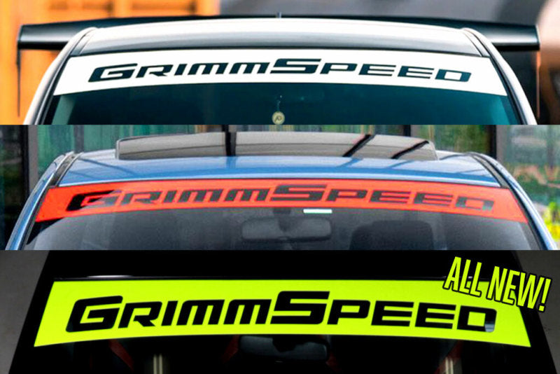 GrimmSpeed 2002+ Subaru WRX/STI / 05-09 Legacy GT Windshield Banner 43in. - White - eliteracefab.com