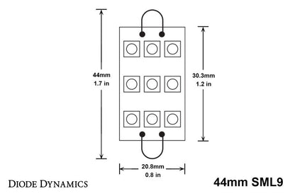 Diode Dynamics 44mm SML9 LED Bulb - Cool - White Set of 4 Diode Dynamics