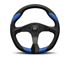 Momo Quark Steering Wheel 350 mm - Black Poly/Black Spokes - eliteracefab.com