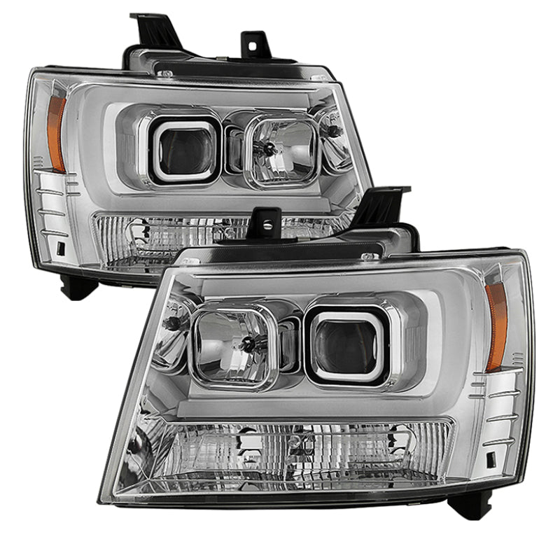 Spyder 07-14 Chevy Suburban/1500/2500/Tahoe V2 Projector Headlights Chrome PRO-YD-CSUB07V2-DRL-C - eliteracefab.com