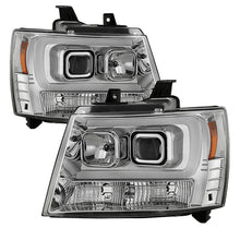 Load image into Gallery viewer, Spyder 07-14 Chevy Suburban/1500/2500/Tahoe V2 Projector Headlights Chrome PRO-YD-CSUB07V2-DRL-C - eliteracefab.com