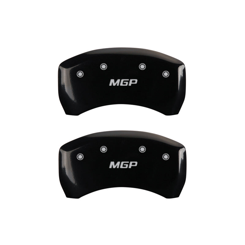 MGP 4 Caliper Covers Engraved Front & Rear MGP Black Finish Silver Char 2016 Buick Regal MGP